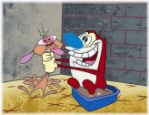 Choked Up Sericel Art Piece from Ren and Stimpy Cartoon