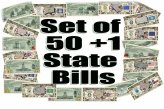 Complete US State Million Dollar Bill Collection with Landmarks and Symbols