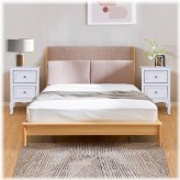 White Wood Bedside Drawers (Set of 2) for Bedroom Storage