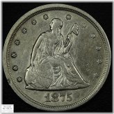 Silver 20C Twenty Cent Coin (1875 S)