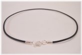 Silver Clasp Leather Choker Necklace