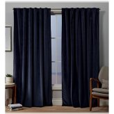 Velvet Navy Back Tab Curtain Panels