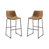 Laslo Modern Upholstered Whiskey Brown Stools