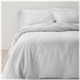 Light Gray Linen Blend Duvet Cover & Sham Set