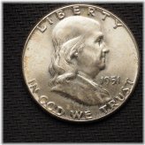 1951 P Franklin Silver Half Dollar