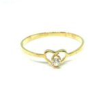 Golden Heart Ring for Children with CZ Stone in Gift Box