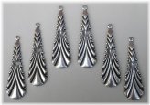 Celtic Sterling Silver Plated Drops with Hang Ring - Set of 6