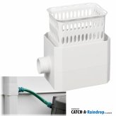 White Diverter Connector for Rainwater Collection from Downspouts