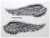 Angel Wing Pair in Antiqued Sterling Silver Plating