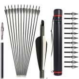 Carbon Hunter Arrows with Broadheads and Quiver