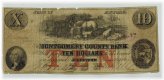 Montgomery County Bank $10 Obsolete Currency (1862)
