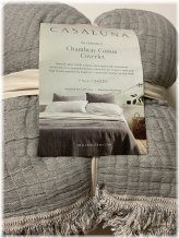 Reversible Textured Cotton Chambray Coverlet