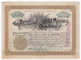 Acacia Gold Mining Company Stock Certificate
