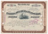 Peoria, Decatur & Evansville Railway Company Stock Certificate Brown
