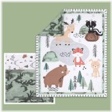 Woodland Camo Baby Crib Bedding Set - Green/White - 3pc