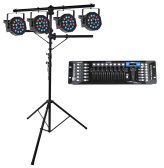 Lighting Ensemble with Tripod Stand, Wash Lights, and DMX Controller