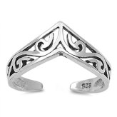 Silver Filigree Chevron Toe Ring