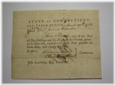 Connecticut Pay Table Office 1782 Colonial Currency Note - Oliver Wolcott Signature