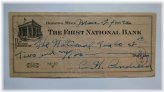 Hibbing National Bank Check - 1932