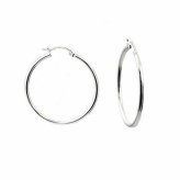 Sterling Silver Polished Round Hoop Earrings