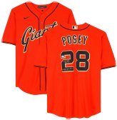 Buster Posey Giants Autographed Replica Jersey with Championship Inscriptions