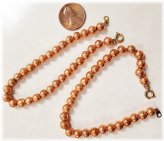 Copper Coated Acrylic Beaded Brass Chain Bracelets