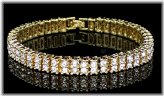 Gold-Plated Double Row CZ Tennis Bracelet