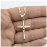 Divine Cross Pendant Necklace in Real 10K Gold