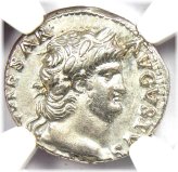 Ancient Roman Silver Denarius - Nero 54-68 AD