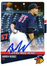 Andrew Vasquez 2024 Toledo Mud Hens Autographed Signed Card