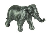 Silver Elephant Trunk Up Figurine
