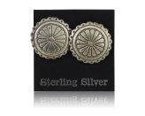 Desert Shield Silver Earrings by Native American Artist C.80's
