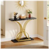 Black Marble Top Entryway Console Table