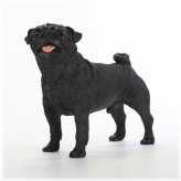 Black Pug Artisan Figurine