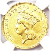 1878 NGC AU Details Certified Three Dollar Indian Gold Coin