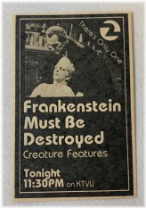 1979 KTVU Horror Movie Ad: Frankenstein Must Be Destroyed