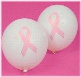 Pink Ribbon Balloons Set