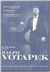 Vintage Print Ad for Ralph Votapek's 1966 Piano Recital Tour