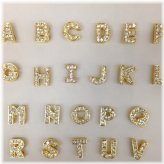 Golden Alphabet Slider Charms - Complete Set of 52 (USA Seller)