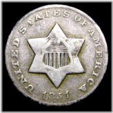 New Orleans Silver Three Cent Piece 1851-O