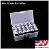 Clear 9V Battery Organizer for 12 Batteries