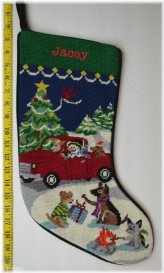 Frosty Needlepoint Monogrammed Stocking