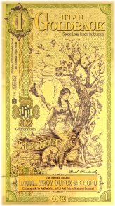 Utah Goldback 24KT Gold Foil Note