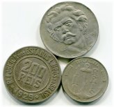 Brazilian Antique Coin Trio - 1920s Collection