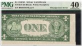 Misaligned Back Print Error Silver Certificate