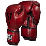 Red Leather Boxing Gloves by Title Boxing