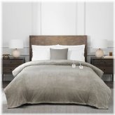 Cozy Taupe Heated Twin Throw