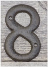 Vintage Cast Iron House Number Plaque