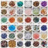 Natural Gemstone Round Spacer Beads Set