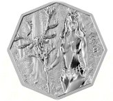 Germania Witchcraft Seeress 1oz Silver BU Octagonal Coin